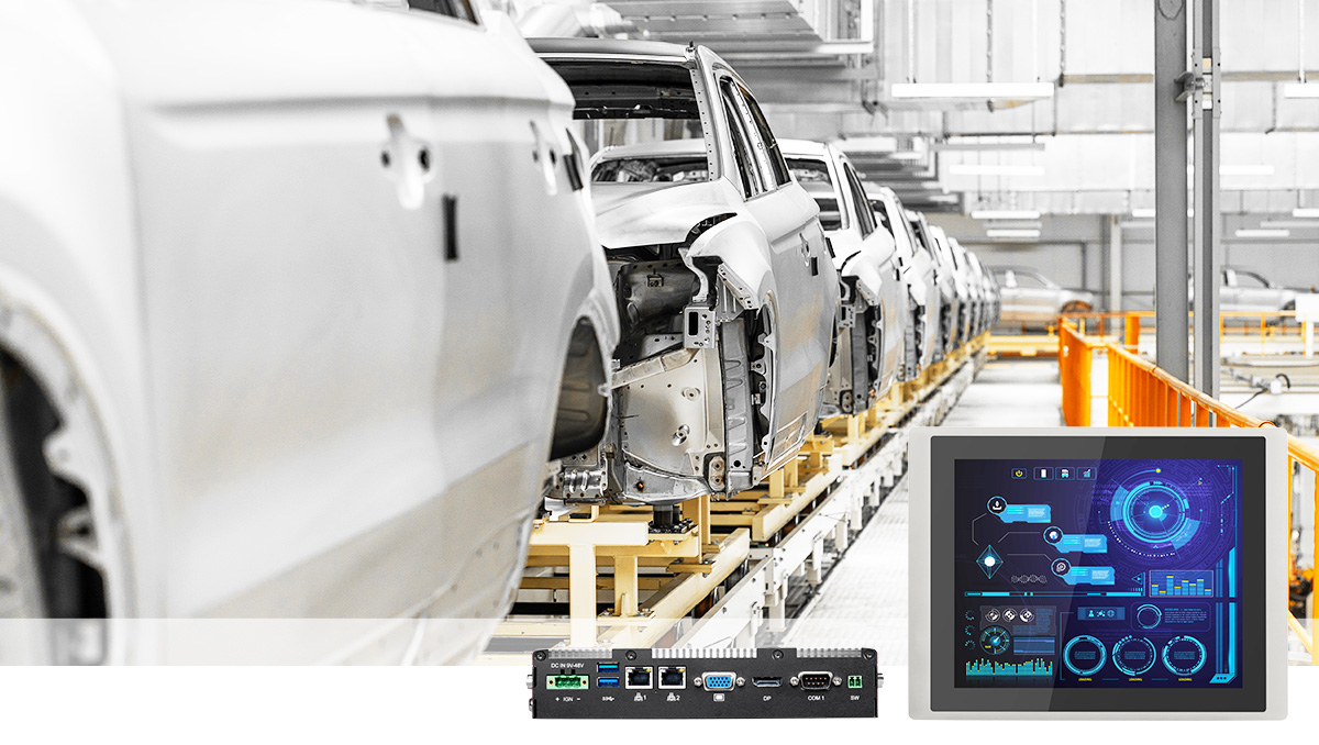 车厂导入德承 CV-117/P1101 工业平板电脑做为产线的工业 HMI